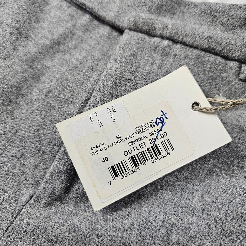Gant Michael Bastian Pants Womans 36x32 Gray Wool Blend Flannel Wide Flare NEW - Picture 15 of 16